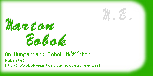 marton bobok business card